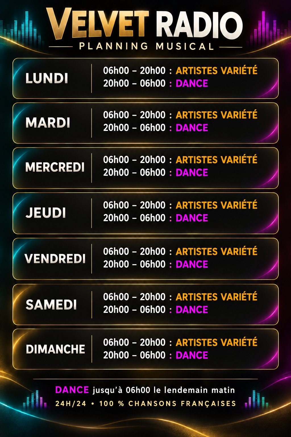 Photo de la publication : PLANNIG MUSICAL VELVET RADIO